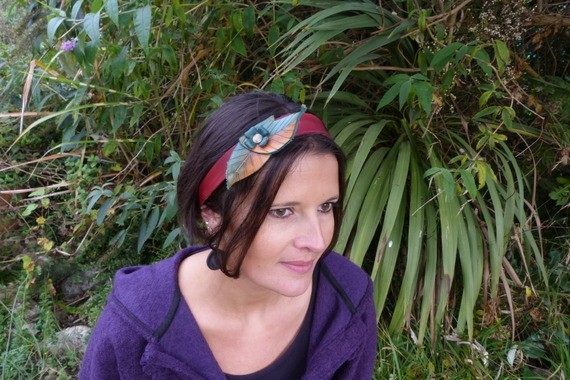 Bandeau en cuir féerique" feuille " couleurs dégradées