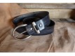 Ceinture en cuir, boucle  argenté, largeur 40 mm