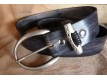 Ceinture en cuir, boucle  argenté, largeur 40 mm