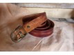 Ceinture en cuir, boucle  argenté, largeur 35 mm