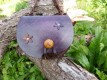Petit sac escarcelle violet "féerique" fleur