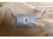 Porte monnaie en cuir "gris argenté fleuri"